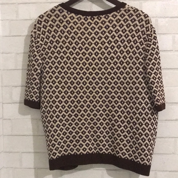 St John Collection Brown Cream Cardigan Lg - Picture 2 of 6